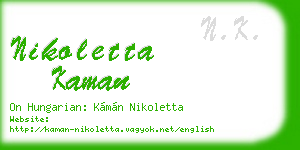 nikoletta kaman business card